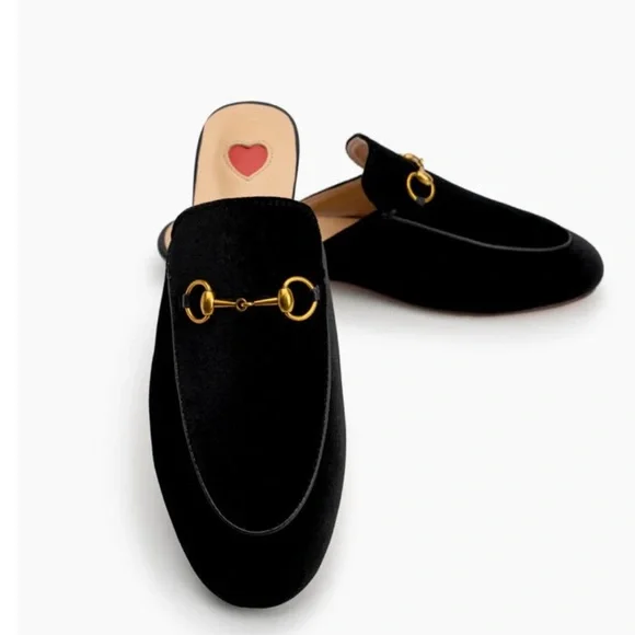 Vero Cuoio Shoes Vero Cuoio Heart Velvet Red Heart Slide Slip